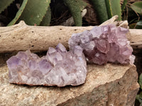 Natural Jacaranda Amethyst Quartz Clusters x 4 From Mumbwa, Zambia