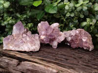 Natural Jacaranda Amethyst Quartz Clusters x 4 From Mumbwa, Zambia