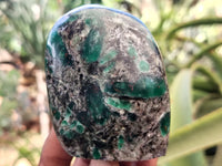 Polished Emerald Mica In Matrix Standing Free Forms x 4 From Mutoko, Zimbabwe