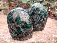 Polished Emerald Mica In Matrix Standing Free Forms x 4 From Mutoko, Zimbabwe