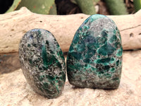 Polished Emerald Mica In Matrix Standing Free Forms x 4 From Mutoko, Zimbabwe