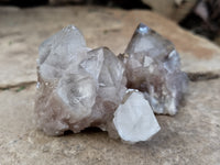 Natural Smokey Phantom Quartz Clusters x 35 From Luena, Congo