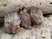 Natural Smokey Phantom Quartz Clusters x 35 From Luena, Congo