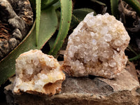 Natural Limonite Quartz Clusters x 2 From Solwezi, Zambia