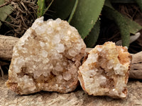 Natural Limonite Quartz Clusters x 2 From Solwezi, Zambia