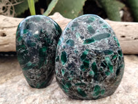 Polished Emerald Mica In Matrix Standing Free Forms x 4 From Mutoko, Zimbabwe