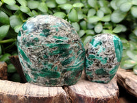 Polished Emerald Mica In Matrix Standing Free Forms x 4 From Mutoko, Zimbabwe