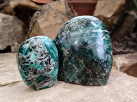 Polished Emerald Mica In Matrix Standing Free Forms x 4 From Mutoko, Zimbabwe