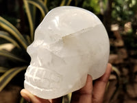 Polished Frosted Quartz Skull Carvings x 2 From Madagascar