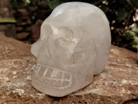 Polished Frosted Quartz Skull Carvings x 2 From Madagascar