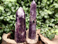 Polished Lepidolite with Pink Rubellite Points x 4 From Ambatondrazaka, Madagascar