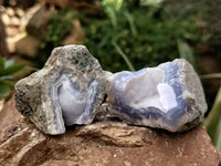 Natural Blue Lace Agate Geode Specimens x 35 From Nsanje, Malawi