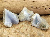 Natural Blue Lace Agate Geode Specimens x 35 From Nsanje, Malawi