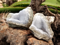 Natural Blue Lace Agate Geode Specimens x 35 From Nsanje, Malawi