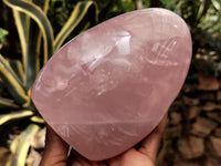 Polished Rose Quartz Standing Free Forms x 2 From Ambatondrazaka, Madagascar