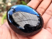 Polished Black Tourmaline Palm Stones x 12 From Madagascar