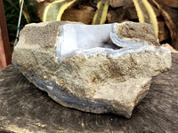 Natural Large Blue Lace Agate Geode Specimens x 1 From Nsanje, Malawi