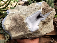 Natural Large Blue Lace Agate Geode Specimens x 1 From Nsanje, Malawi