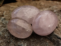 Polished Rose Quartz Palm Stones x 20 From Ambatondrazaka, Madagascar