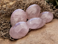 Polished Rose Quartz Palm Stones x 20 From Ambatondrazaka, Madagascar