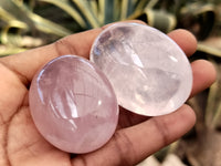 Polished Rose Quartz Palm Stones x 20 From Ambatondrazaka, Madagascar