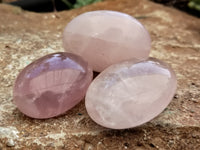 Polished Rose Quartz Palm Stones x 20 From Ambatondrazaka, Madagascar