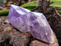 Natural Jacaranda Amethyst Single Quartz Crystals x 12 From Mumbwa, Zambia