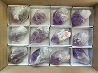 Natural Jacaranda Amethyst Single Quartz Crystals x 12 From Mumbwa, Zambia