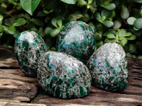 Polished Emerald Mica In Matrix Standing Free Forms x 4 From Mutoko, Zimbabwe