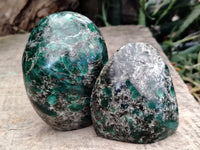 Polished Emerald Mica In Matrix Standing Free Forms x 4 From Mutoko, Zimbabwe