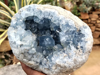 Natural Celestite Geode Specimen x 1 From Sakoany, Madagascar