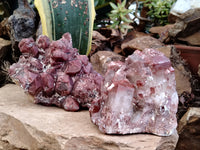 Natural Red Hematoid Quartz Clusters x 2 From Karoi, Zimbabwe