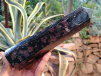 Polished Rare Iolite Towers with Pink Feldspar Spots x 2 From Madagascar