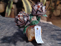 Hand Made Gemstone Protea Flower Trees x 3 From South Africa