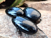 Polished Black Tourmaline Standing Free Form x 19 From Madagascar