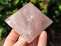 Polished Rose Quartz Pyramids x 4 From Madagascar