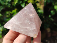 Polished Rose Quartz Pyramids x 4 From Madagascar