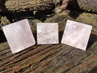 Polished Rose Quartz Pyramids x 4 From Madagascar