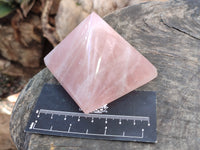 Polished Rose Quartz Pyramids x 4 From Madagascar