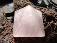 Polished Rose Quartz Pyramids x 4 From Madagascar