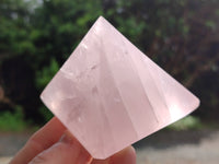 Polished Rose Quartz Pyramids x 4 From Madagascar