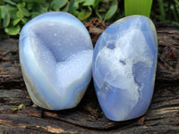 Polished Blue Lace Agate Geodes x 6 From Nsanje, Malawi