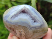 Polished Blue Lace Agate Geodes x 6 From Nsanje, Malawi