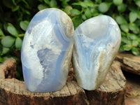 Polished Blue Lace Agate Geodes x 6 From Nsanje, Malawi