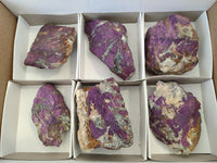 Natural Metallic Purpurite Cobbed Specimens x 6 From Erongo, Namibia