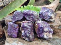 Natural Metallic Purpurite Cobbed Specimens x 6 From Erongo, Namibia