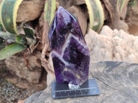 Polished Chevron Amethyst Point x 1 From Zambia