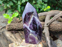 Polished Chevron Amethyst Point x 1 From Zambia