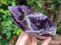 Polished Chevron Amethyst Point x 1 From Zambia