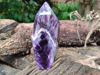 Polished Chevron Amethyst Point x 1 From Zambia